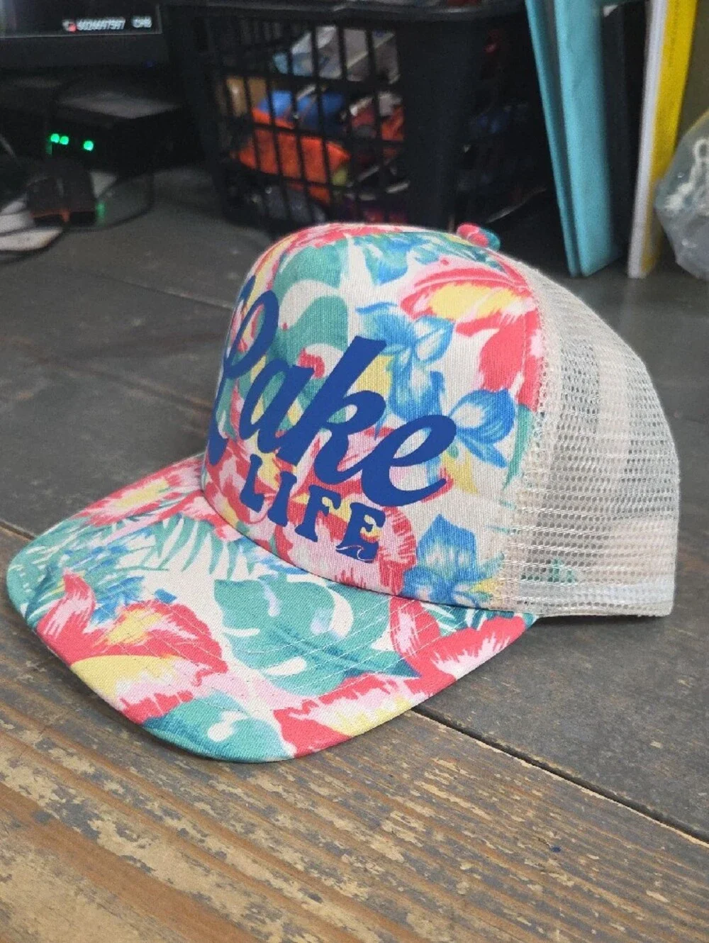 Lake Life Floral Trucker Hat - Multicolor Hawaiian Print